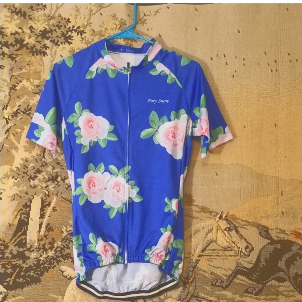 💐 Rose Blue Cycling Jersey 🚴‍♀️